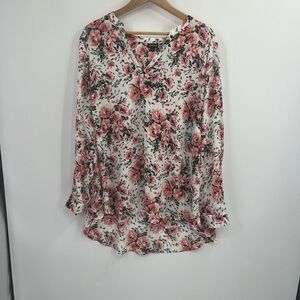 Torrid Pink Floral Blouse